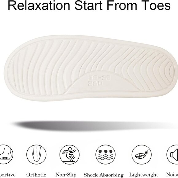 Women's Orthopedic Arch Support Open Toe House Slippers for Plantar Fasciitis La - Picture 5 of 6